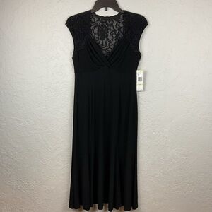 Women’s NWT Jones New York Black Sweetheart Neck Cocktail Dress Lace Size 4